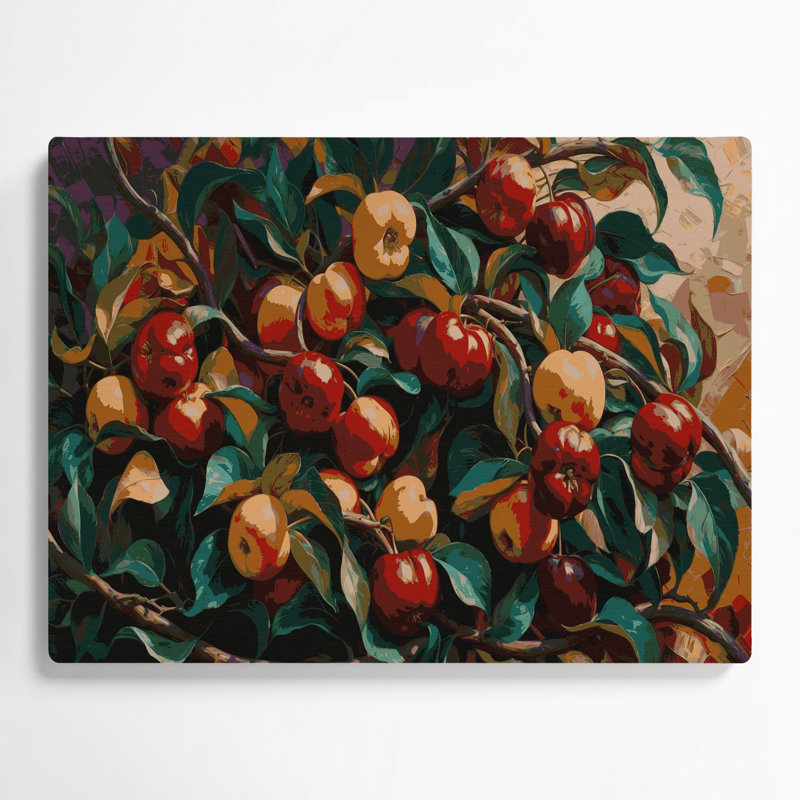 Art mural en métal «Fruit Crabapple» brun, H 11 po x l 14 po