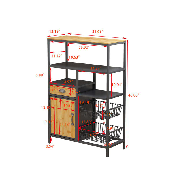 Hana Suprima Carbon Steel Wide 5 Shelf Mini Fridge Organizer