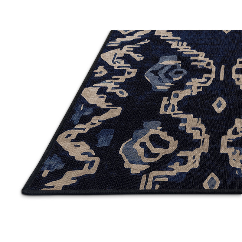 Machine Washable Gray Area Rug, Rectangle 3' x 5'