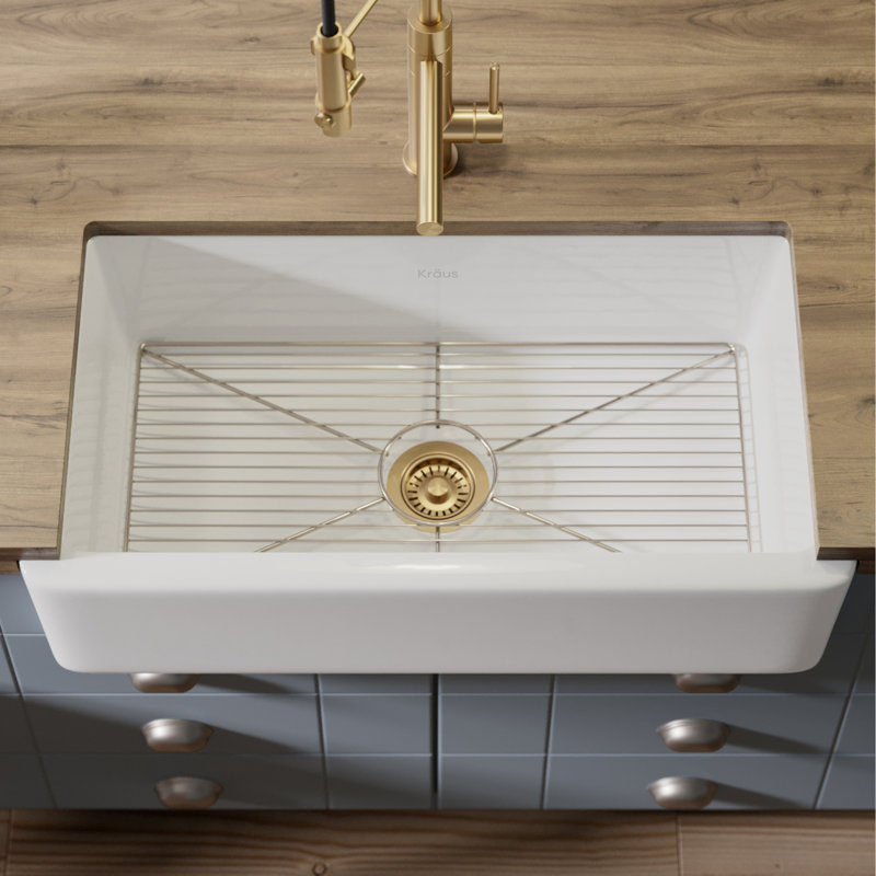Matte White Fireclay Farmhouse Single Bowl Sink