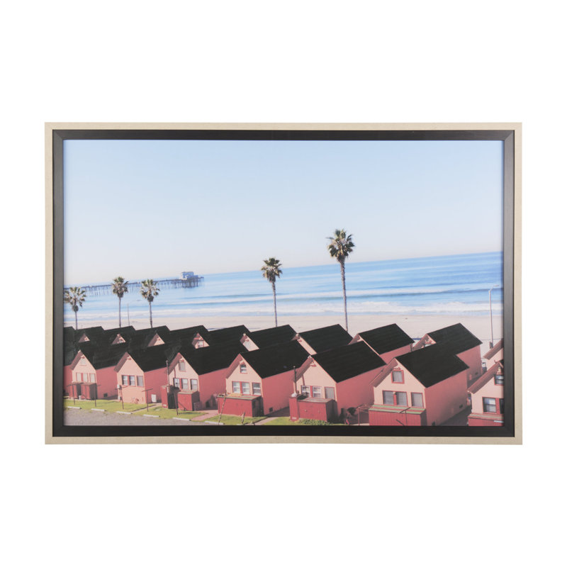 «Oceanside» par White Rock Girl, reproduction d'art encadrée et texturée encadrée sous verre, Bord d'océan