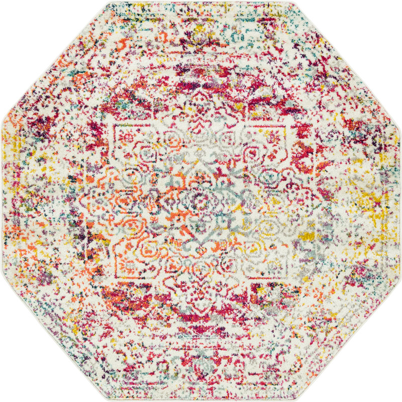 Round Oriental Area Rug, Octagon 154.9cm x 154.9cm