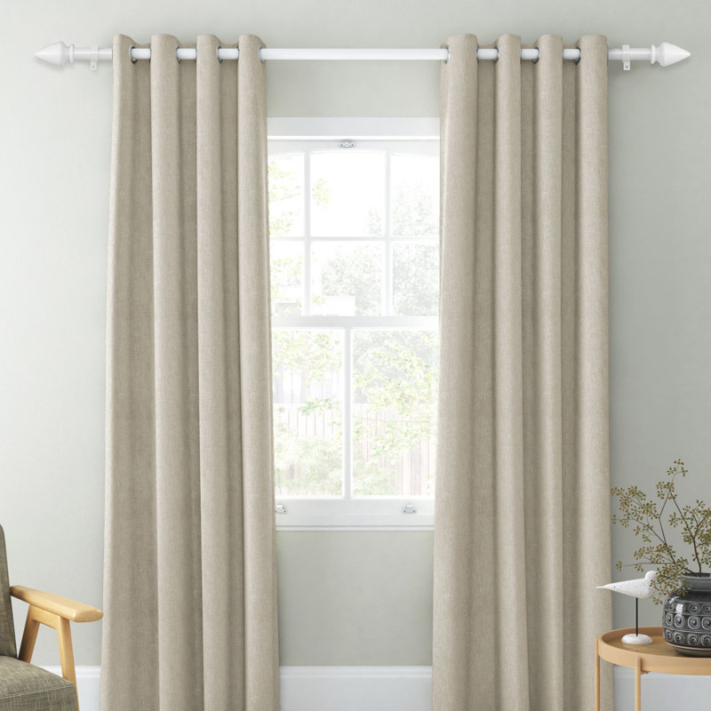 Tringle à rideaux simple Varennes, H 0,62 po x l 48 po x P 0,62 po, Blanc lustré
