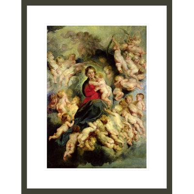 La Vierge à l'enfant entourée des saints Innocents ou La Vierge aux anges par Peter Paul Rubens, impression giclée encadrée