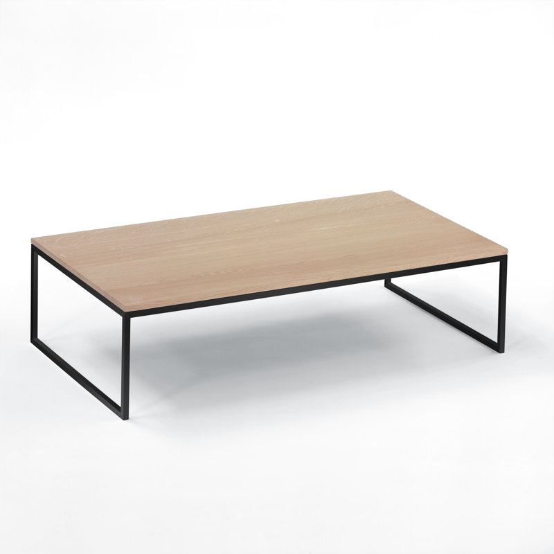 Dean Trestle Coffee Table, Solid Oak, Black