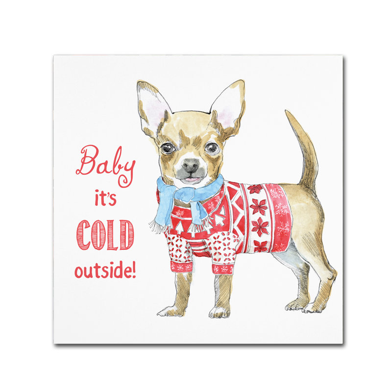 « glamour pup christmas christmas », art sur toile, H 24 po x l 24 po x P 2 po