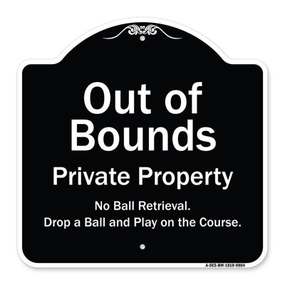 Signmission Designer Series Sign - Out Of Bounds | Black & Gold 18" X 18" Heavy-Gauge Aluminum Architectural Sign | Protect Your Business & Municipality | Made In The USA