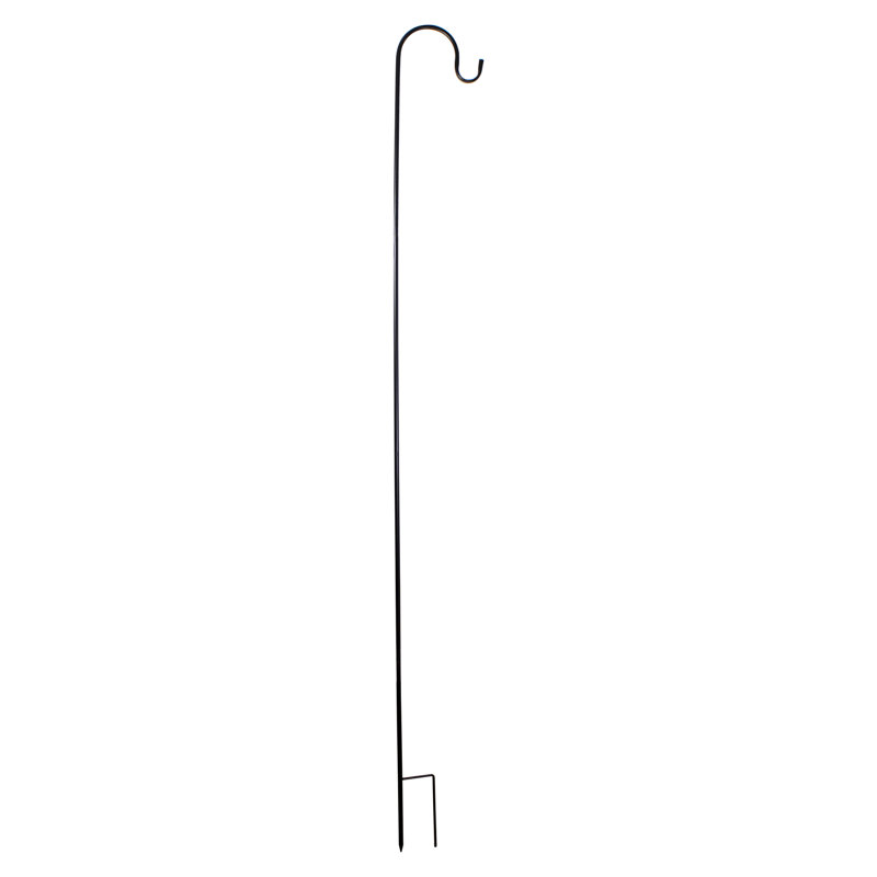 Piquet de jardin extérieur noir en métal Shepard's Hook, H 84 po x l 0,5 po x P 0,5 po