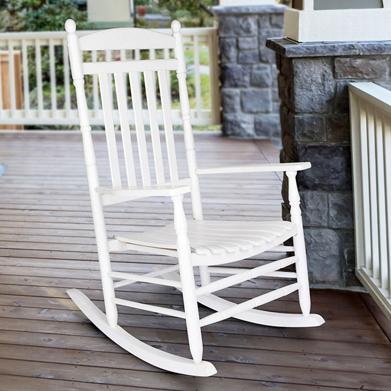Chaise berçante d'extérieur Derrek, Blanc