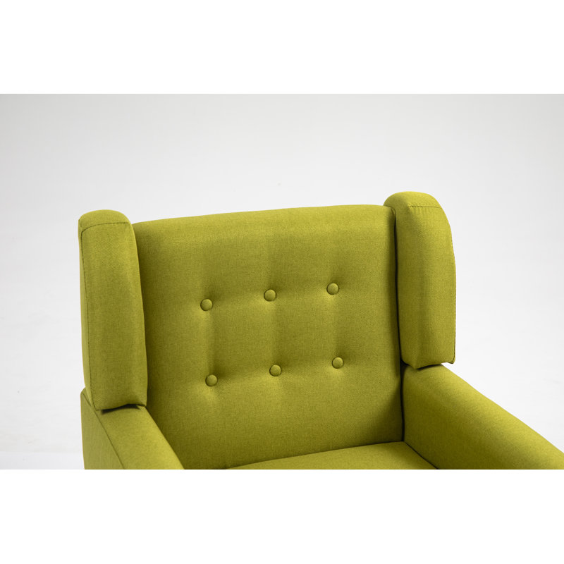 Stephanny Upholstered Armchair, Green Linen Blend