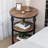 Round End Table, Small Side Table with 3 Shelves-1260254428