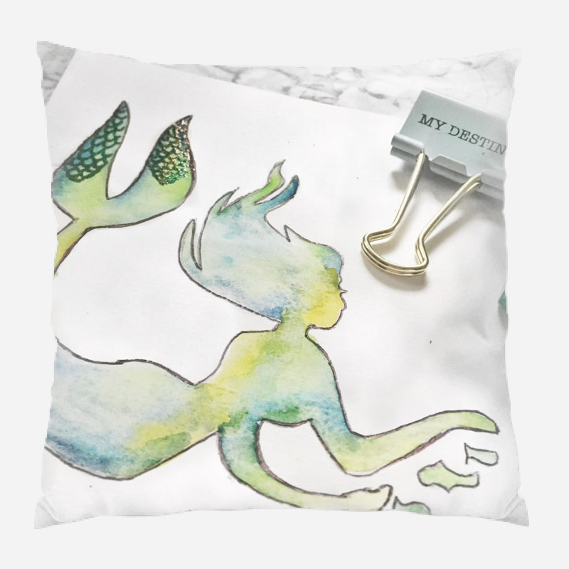 Coussin sirène Jurnee, Microsuède, Intérieur
