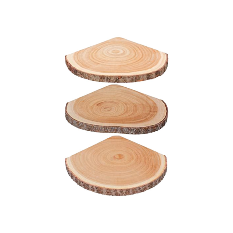 Rustic Wood Corner Shelf 3pcs