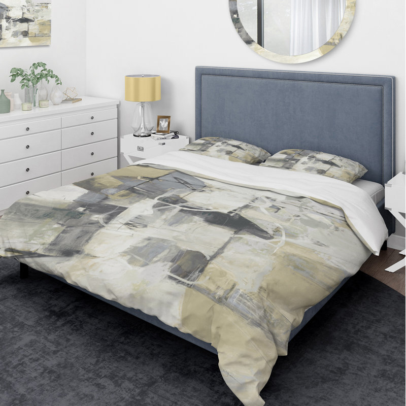 Glam Cream Dream IV - Ensemble de housse de couette moderne et contemporain - Microfibre de polyester