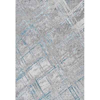Reider Modern Abstract Gray/Turquoise Rug