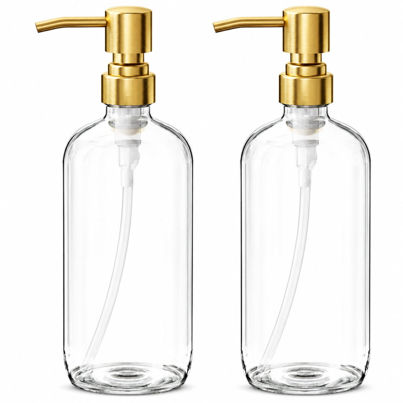 16 oz Clear Glass Soap Dispenser