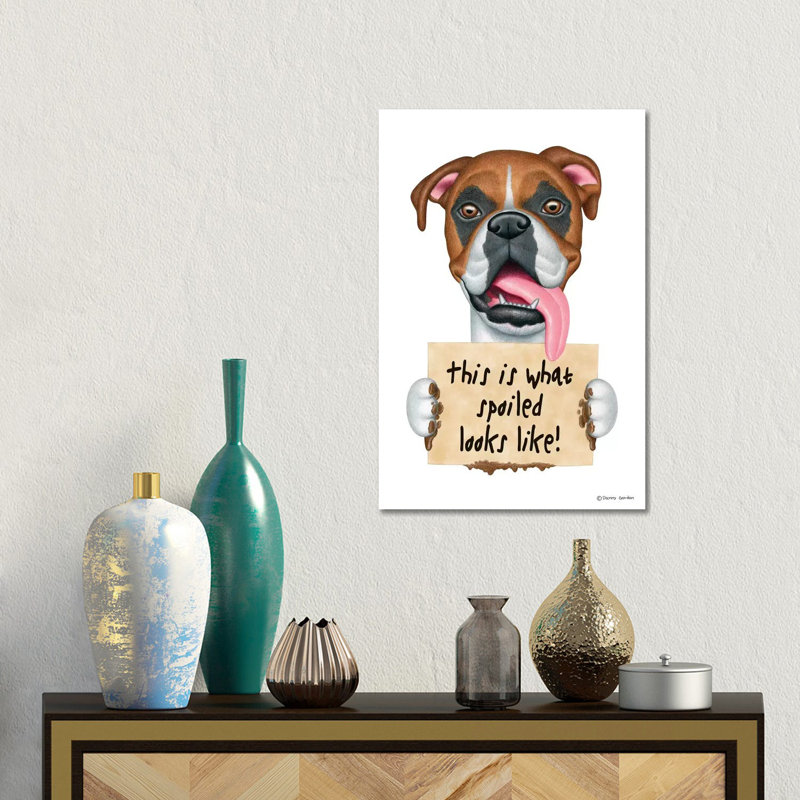 Boxer Spoiled Looks Like by Danny Gordon - Gallery-Wrapped Canvas Giclée on Canvas, Canvas, 30.48 cm H x 45.72 cm W