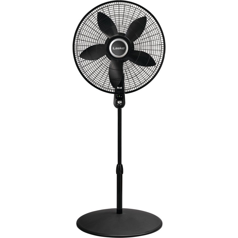 20" Black Oscillating Remote Controlled Adjustable Height Floor Fan