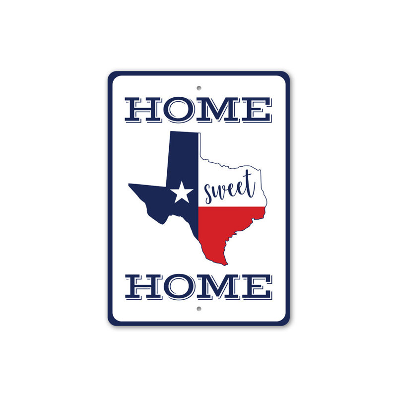 Plaque en aluminium Texas Home, H 18 po x l 12 po x P 0,06 po