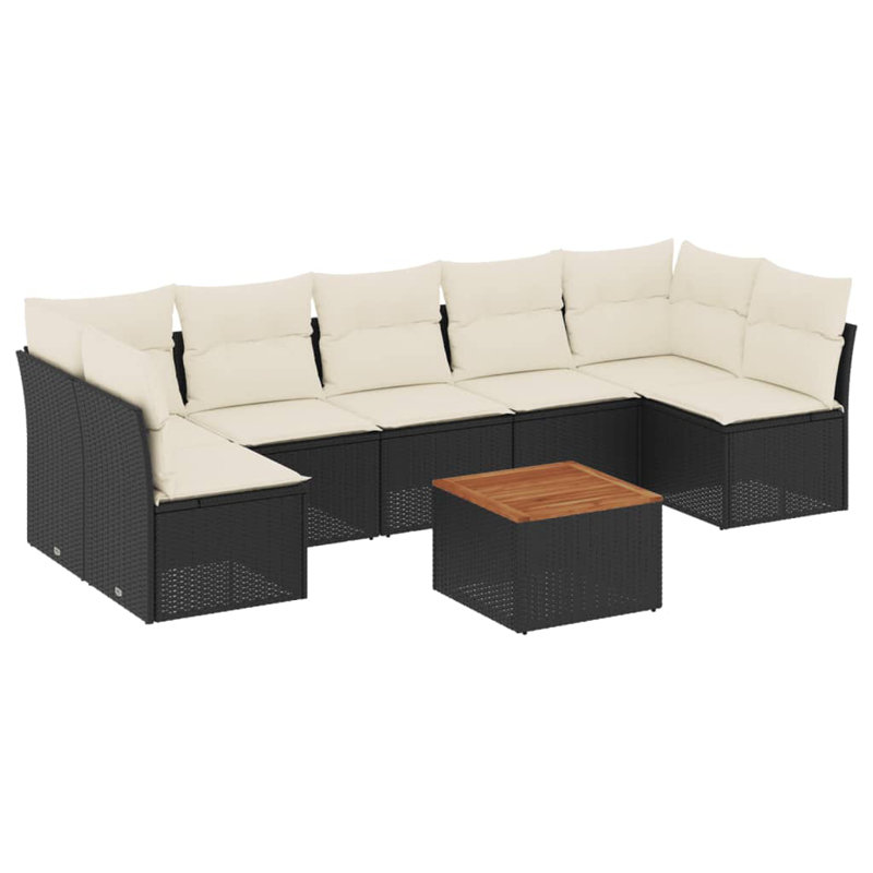 Vidaxl Garden Sofa Set Black