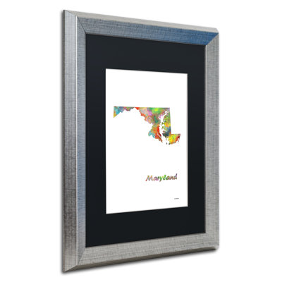 « maryland state map-1 », impression encadrée à l’image