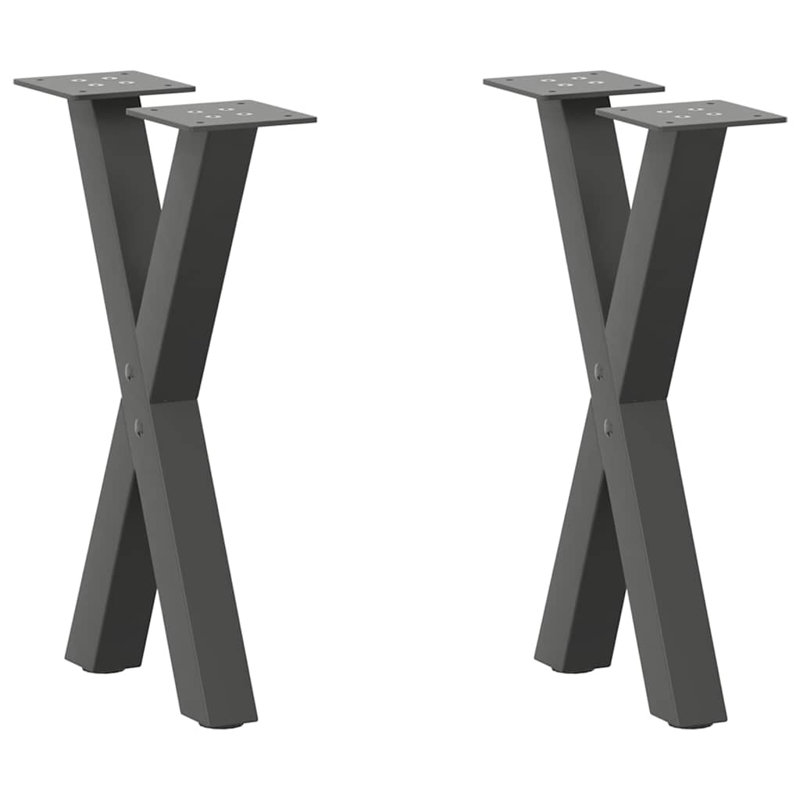 Powder Coated Steel Table Leg, 73cm H x 50cm W x 73cm D, Anthracite