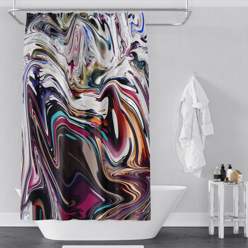 Abstract Shower Curtain, 93" H x 70" W