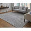 Tapis gris abstrait en viscose tissé à la main-1480559291