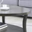 Table basse ovale à tablette grise - à la mode avec placage en bois de bouleau et espace de rangement supplémentaire