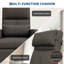 Fauteuil inclinable électrique, fauteuil inclinable électrique en lin réglable avec port USB, dossier haut, siège rembourré et poches latérales-1156711483