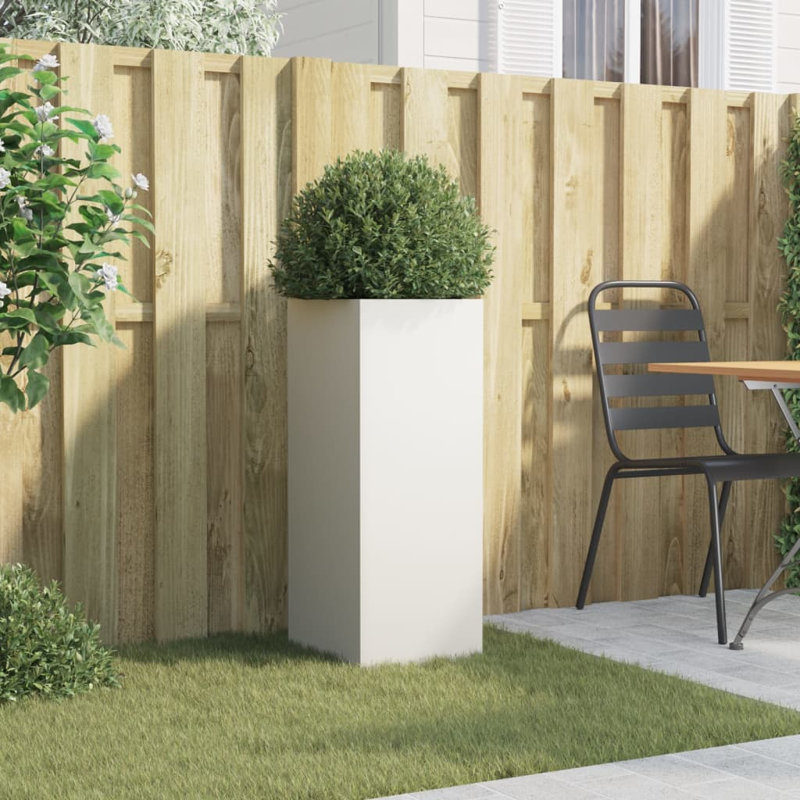 Planter Steel, 75cm H x 32cm W x 29cm D, White