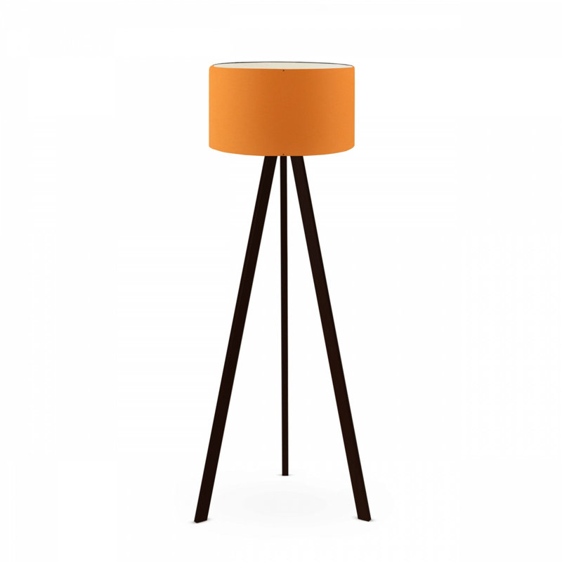 Modern Floor Lamp with Orange Shade, 55.1 in Tall | 100% PVC & MDF Legs | E27 Socket Max 40W | Scandinavian & Country Style | Perfect for Living Room & Bedroom | Unique Novelty Design, Sleek & Stylish