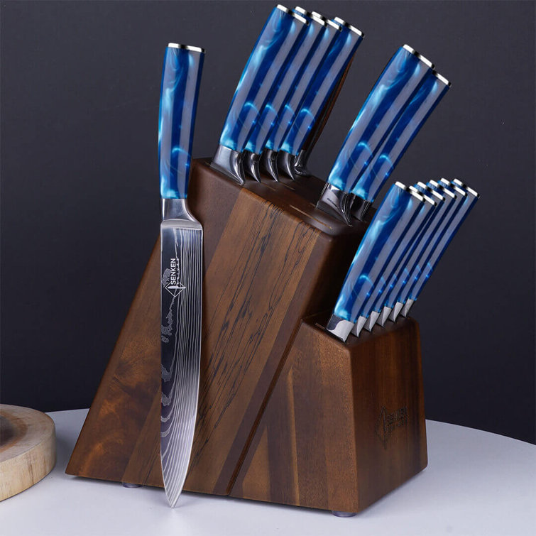 Senken Knives 16 Piece High Carbon Stainless Steel Knife Block Set