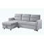 Canapé-lit modulaire réversible moderne en velours gris clair de l 81,5 po avec méridienne de rangement et poche latérale-1788447162-1788447046