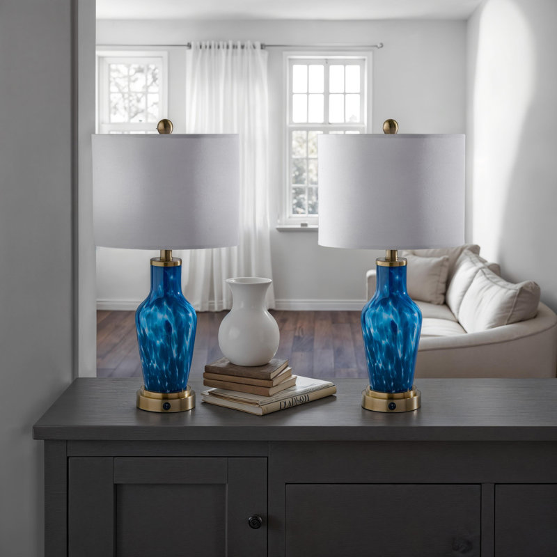 Grady 2 Pc Table Lamp Pack, Blue