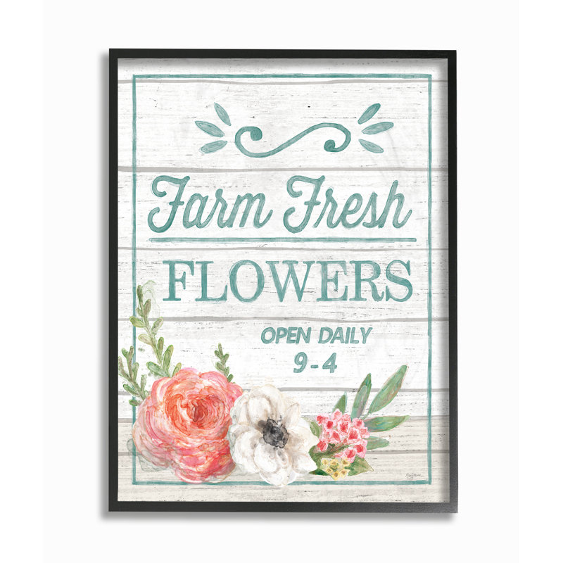 « farm freshed fleurs rustique », impression, Giclée encadrée noir minuit, H 24 po x l 30 po x P 1,5 po