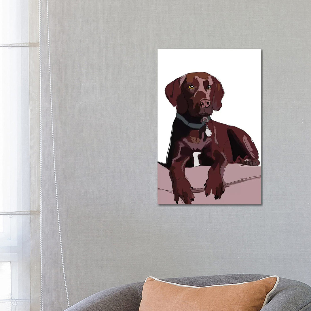 Chocolate Lab von Sketch And Paws - Galerie-verpackte Leinwand Giclée auf Leinwand