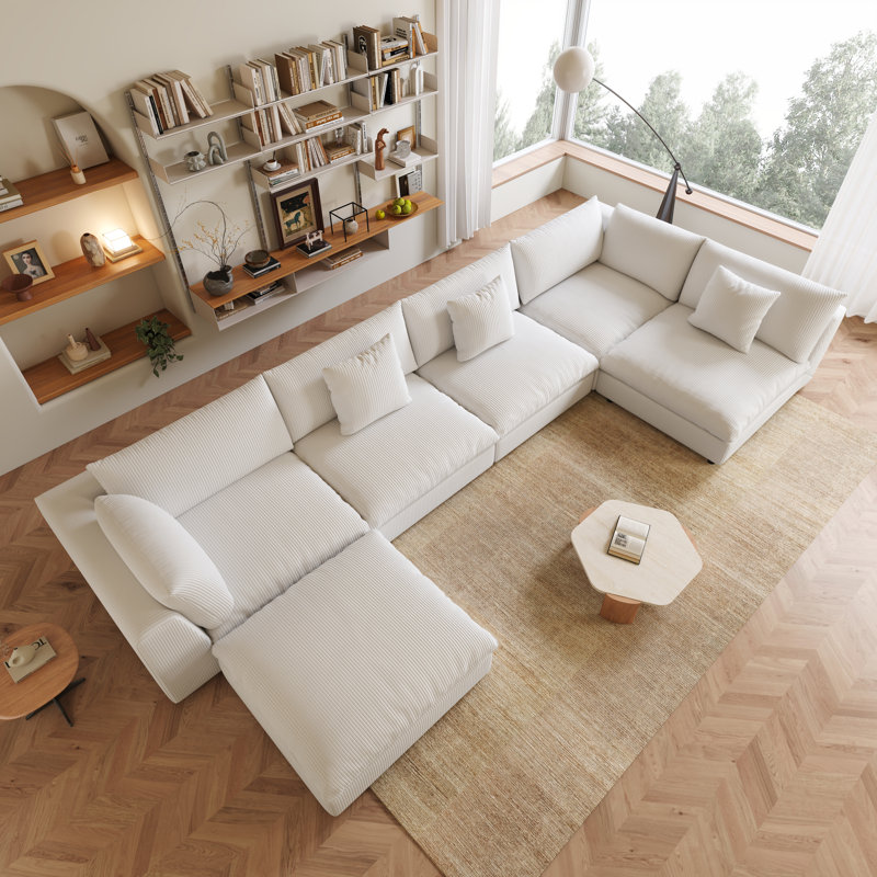Ebern Designs 156.7‘’ Oversized U Shaped 6 Piece Modular Cloud ...
