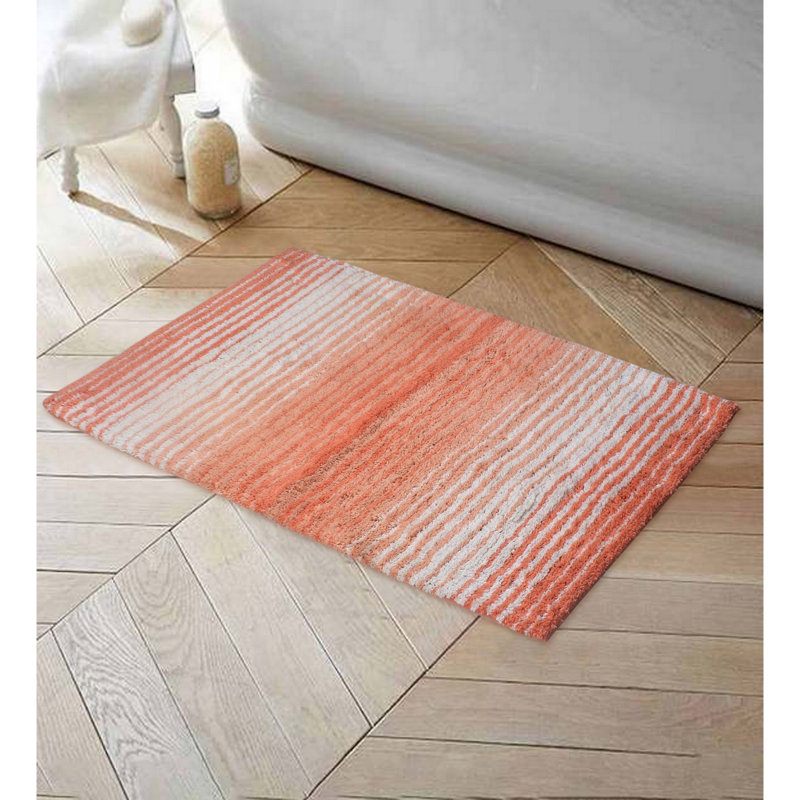 Griffie Plush 100 % Cotton Bath Rug, Coral, Single - 17" L x 24" W