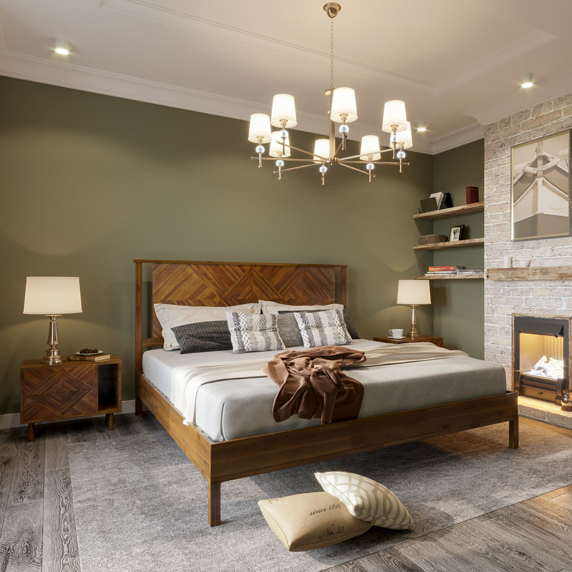 Foundry Select Ethan Solid Wood Platform Bed With Headboard Rustic Bed 