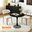 Table de salle à manger ronde de luxe légère avec base en tulipe et plateau en panneau de fibres à densité moyenne de 31,5 pouces, style médiéval moderne-875607602-875607756