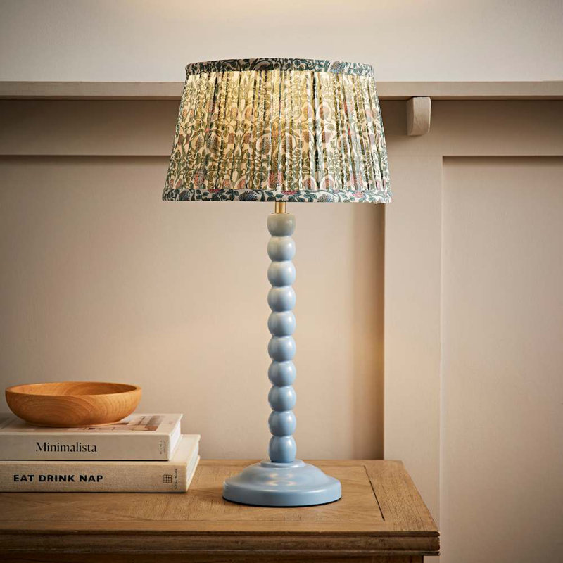 Sanon Wood Table Lamp, Blue