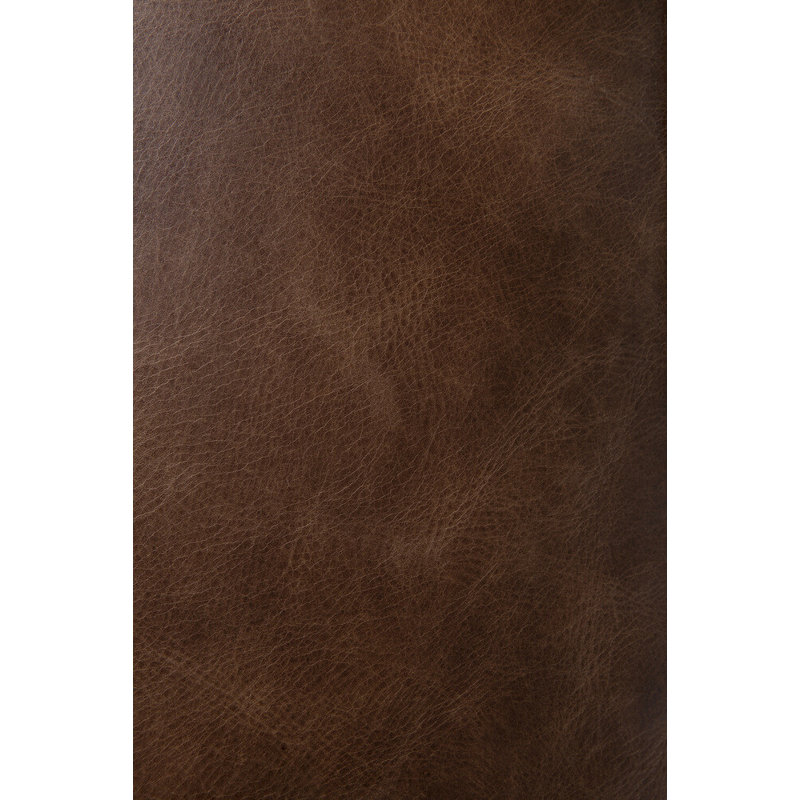 N701 Square Leather Ottoman, Chestnut