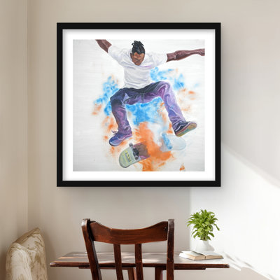 Skater - American Man Cave, reproduction matte encadrée | Décoration intérieure