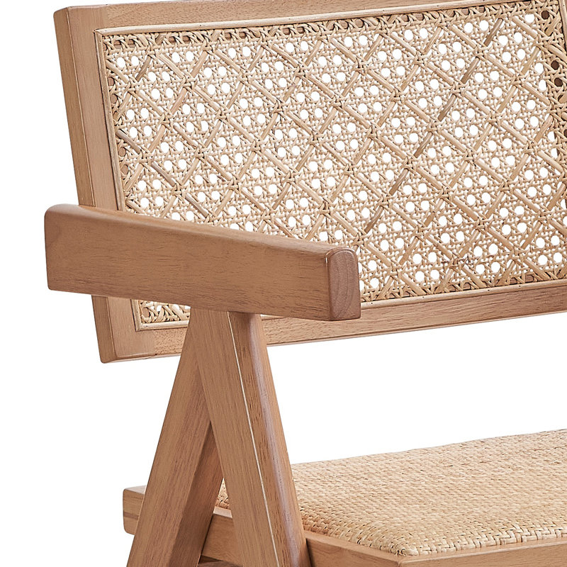 Velentina Rattan & Natural Finish Arm Chair (Set Of 2)