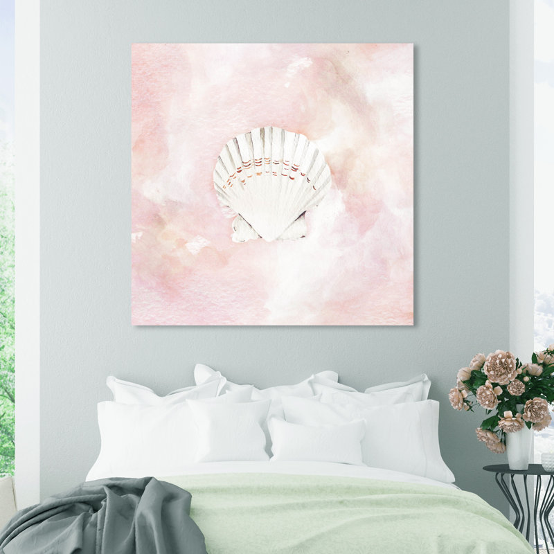 " Seashell In Pastel " Painting Print, Wrapped Canvas, No Matte, 40" H x 40" W x 2" D