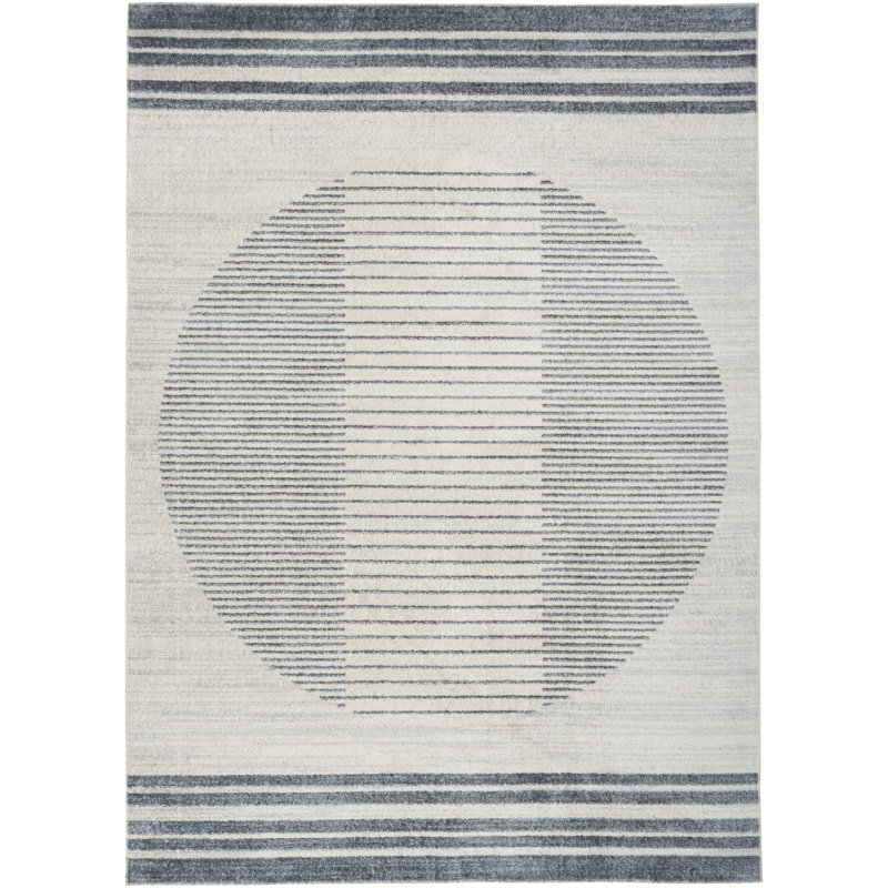 Haydel Machine Washable Geometric Area Rug, Rectangle 6'7" x 9'
