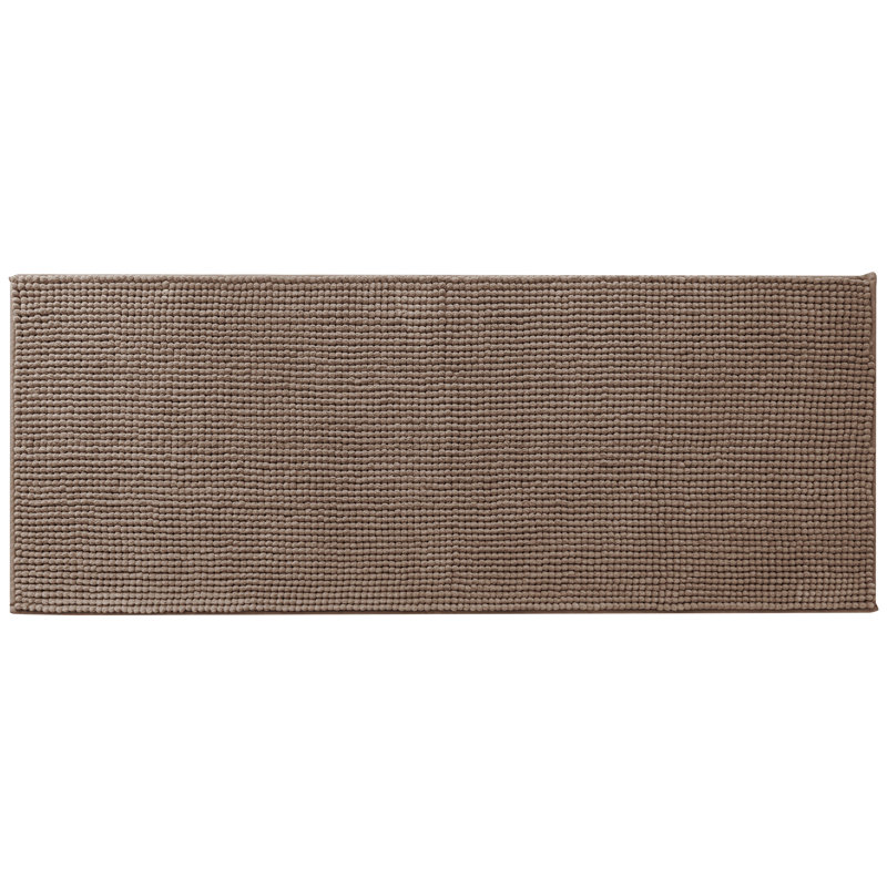 Azriah Luxury Chenille Super Soft Absorbent Polyester Rectangle Non-Slip Bath Rug, 24" W x 60" L, Taupe Brown