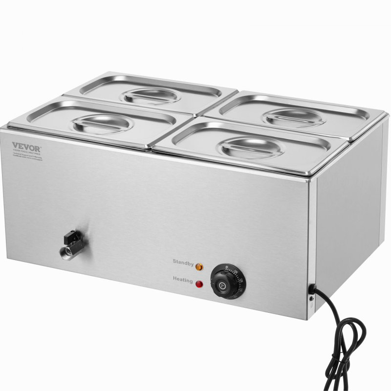 Buffet de cuisine commercial à 4 plaques 15,9 pte Bain Marie