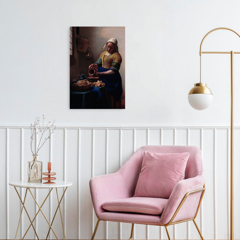 «The Milkmaid», impression murale contemporaine classique, 24" H x 16" W